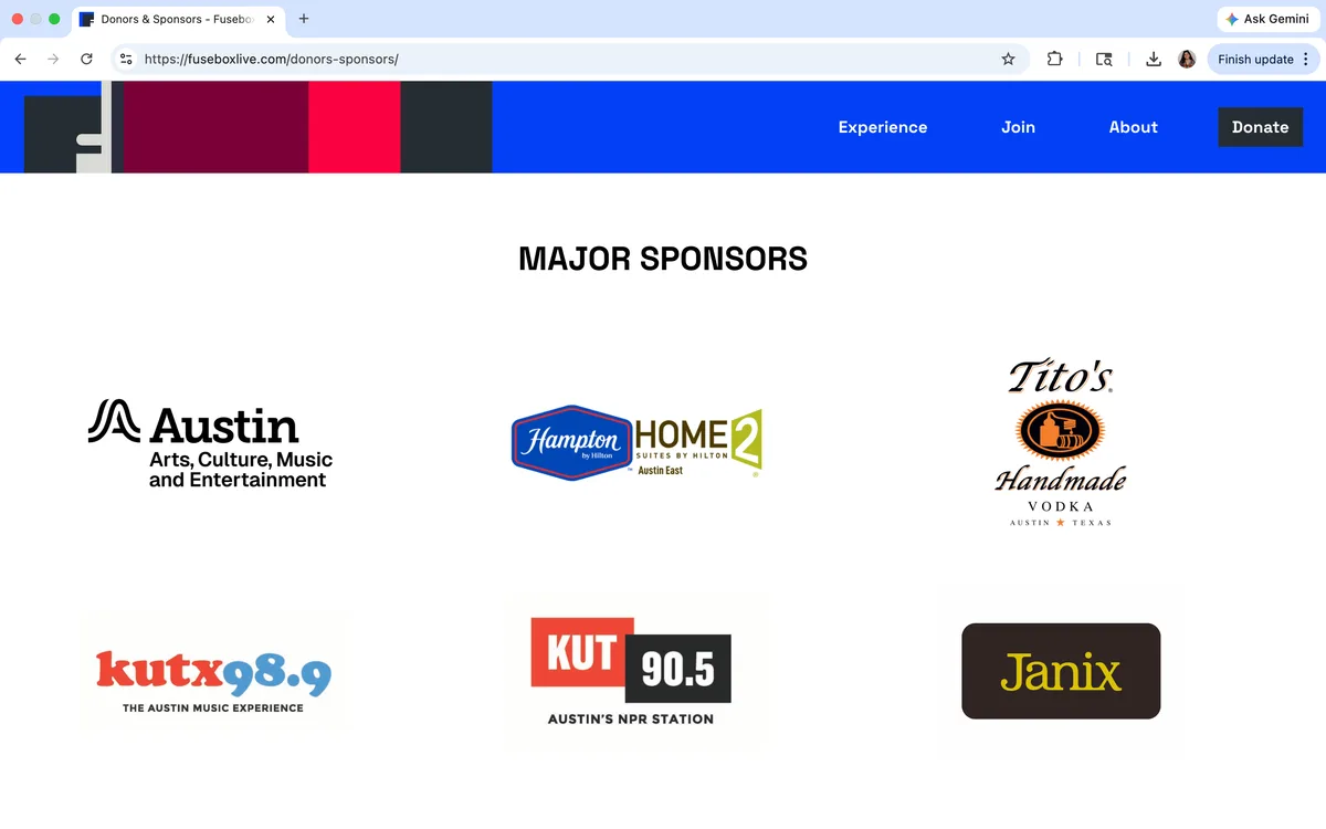 A Janix sponsor page and reporting view